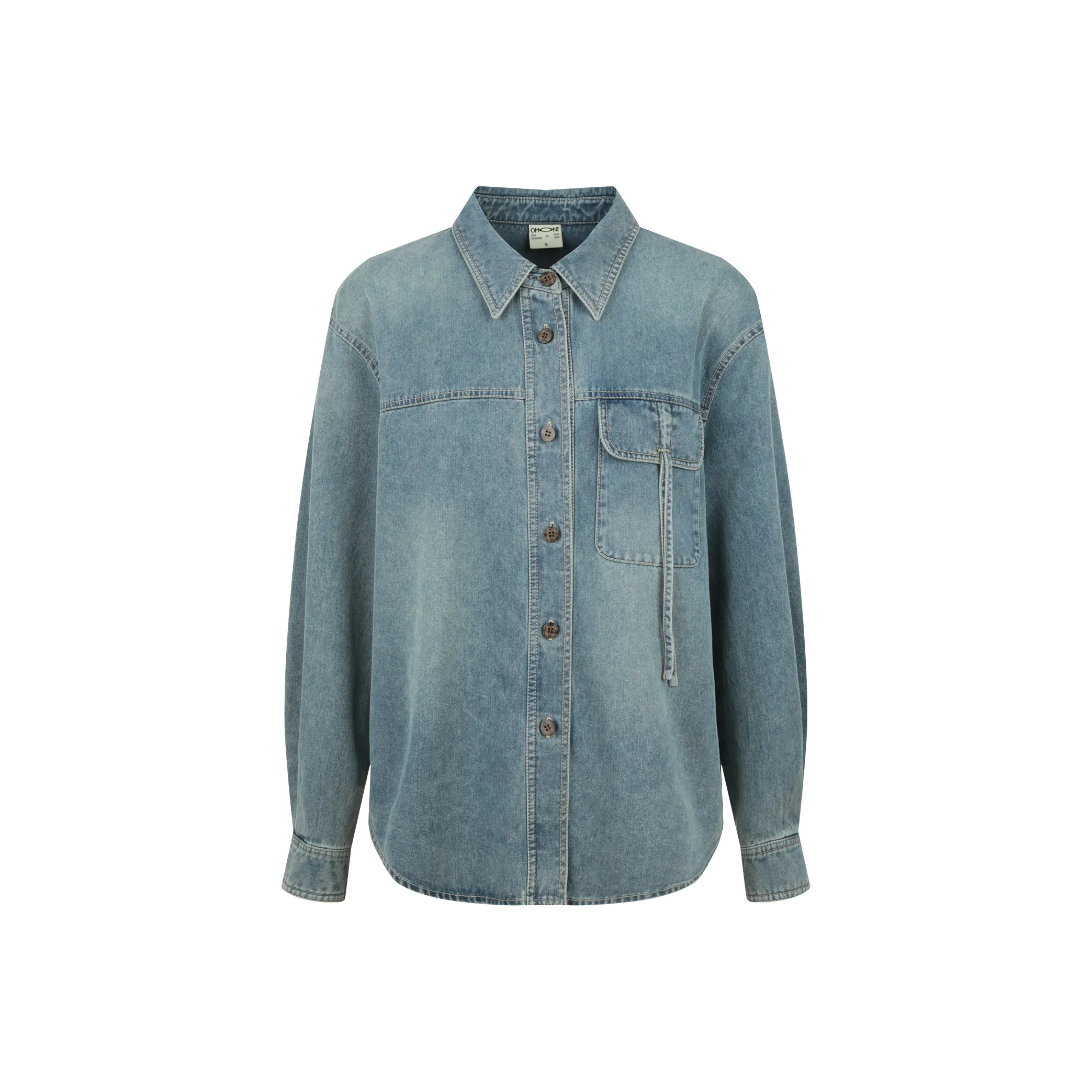 Omont Винтажный деним синий Женские Рубашки
