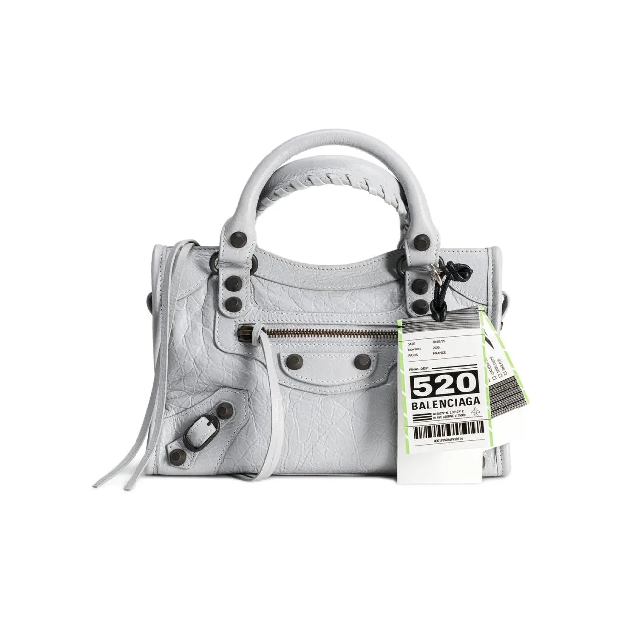 Balenciaga Le City Sheepskin Shoulder Bag, Crossbody Bag, Handbag Mini Women's Light Gray