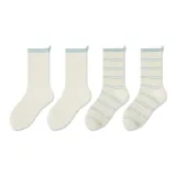 4팩 (2 크림 컬러 블록 + 2 크림 스트라이프 패턴)