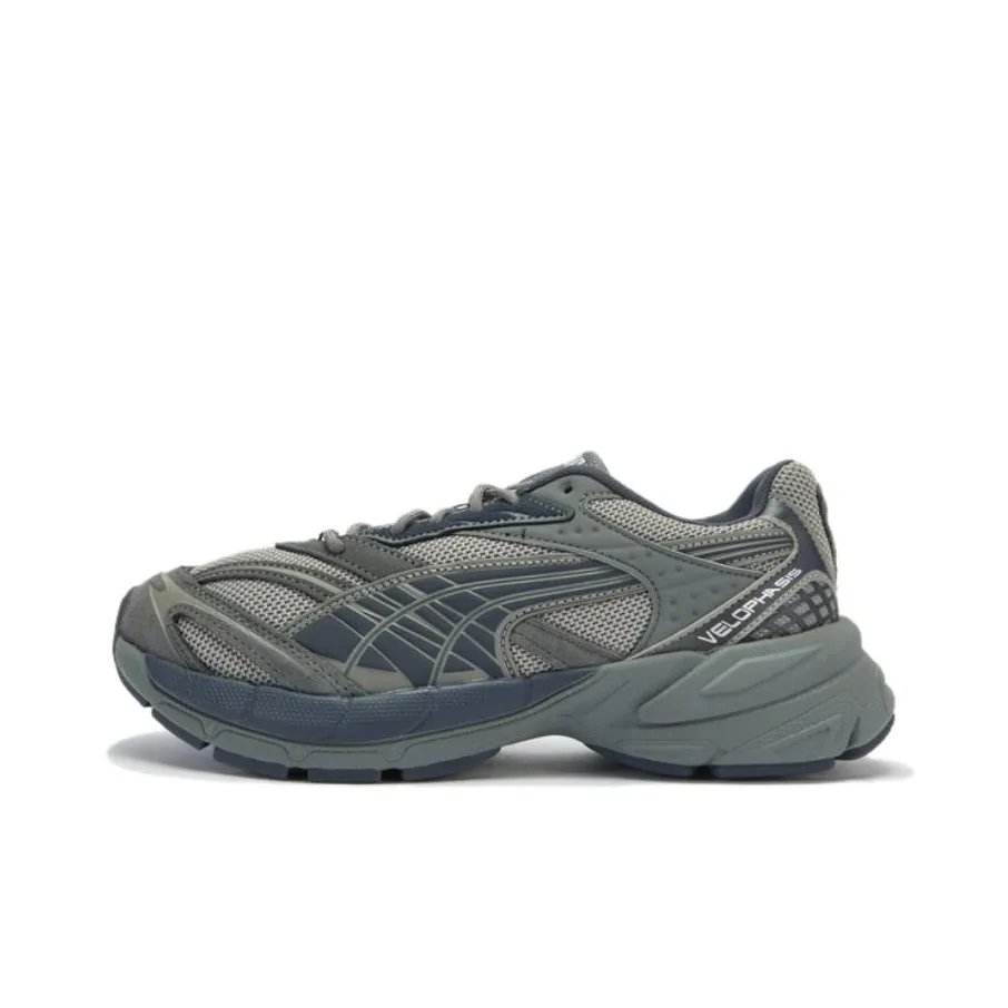 PUMA Velophasis Support Low Top Crepe Sneakers Unisex Gray PUMA Velophasis Support Низкий Топ Кремовый Кроссовки Унисекс Серый