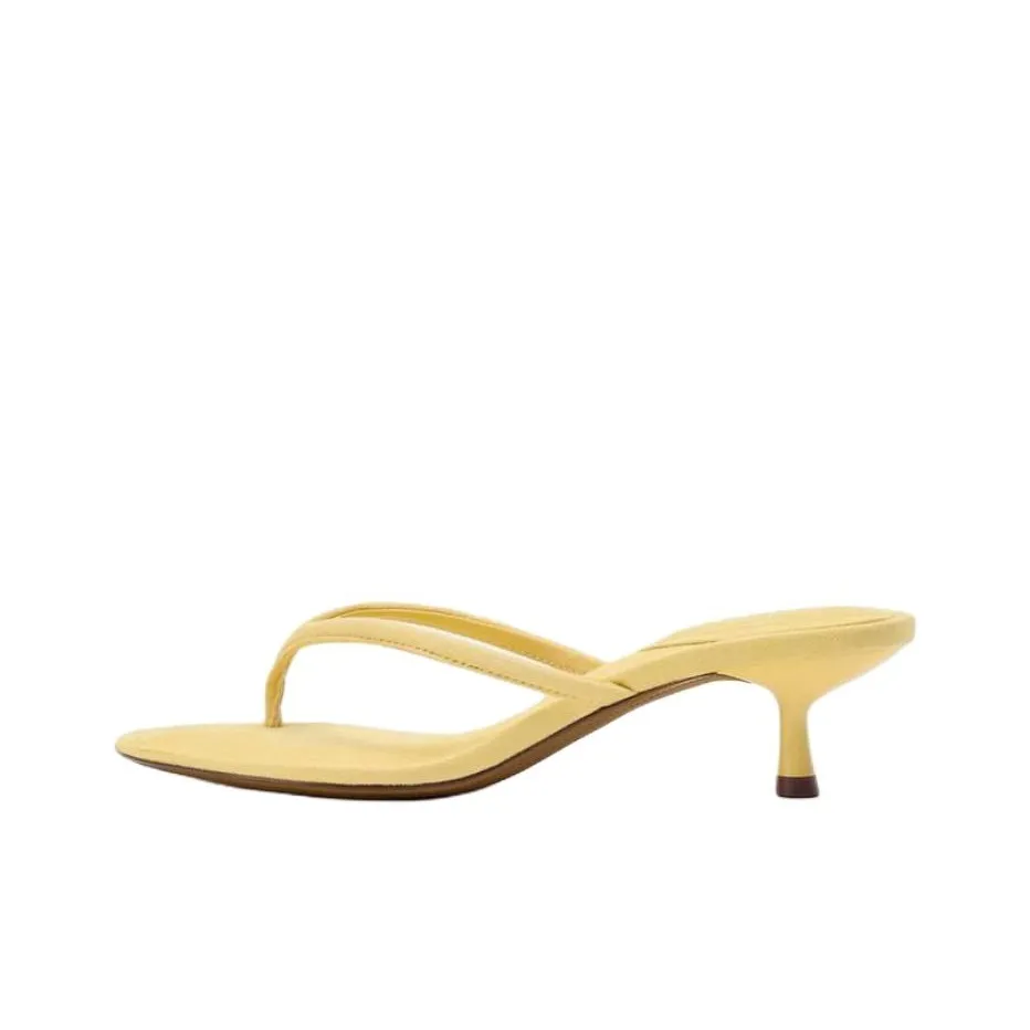 ZARA Устойчивые к истиранию шлепанцы женские желтые