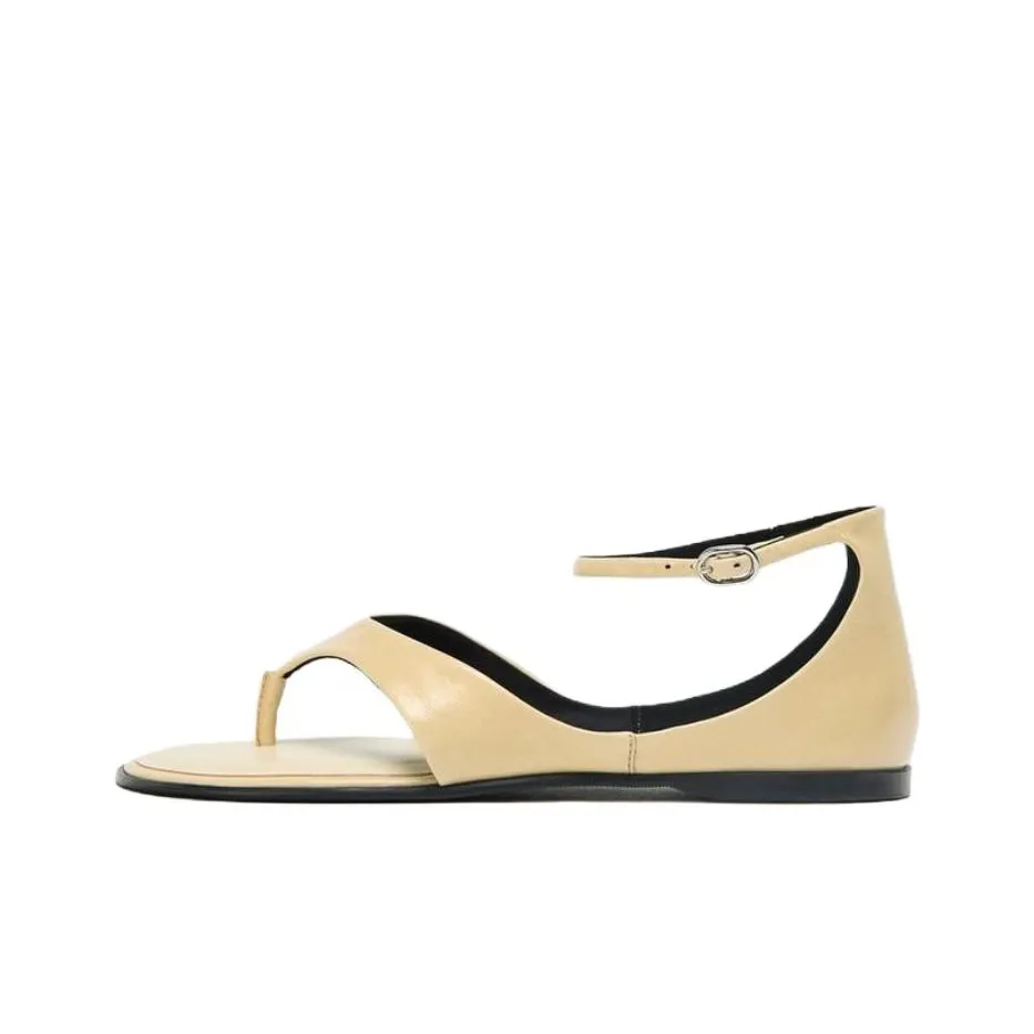 ZARA One Ремень Сандалии 1см Женские Светло-Бежевые-Желтые