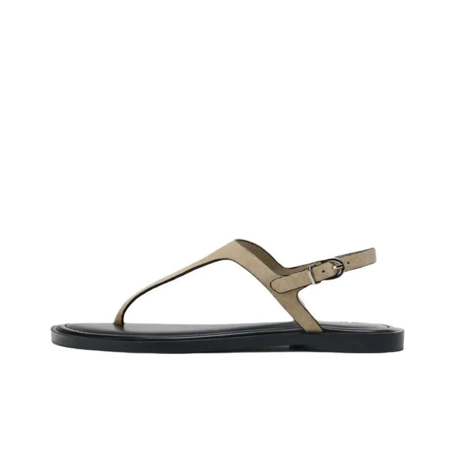 ZARA One Ремешок Сандалии 1,5 см Женские Песочный Коричневый