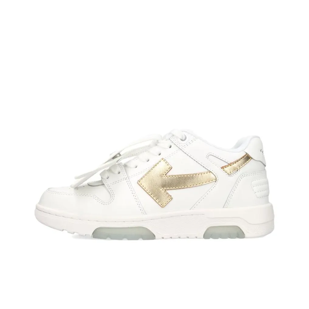 OFF WHITE Out Of Office Shock Absorbers Slip Resistant Abrasion Resistant Low Top Casual Shoes Women's White Gold