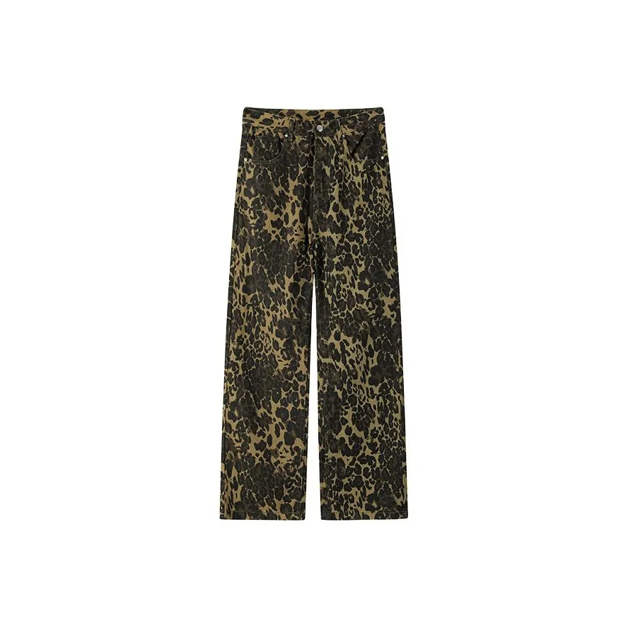 Sacrednss R Леопардовый принт Брюки Школьный возраст Джинсы
