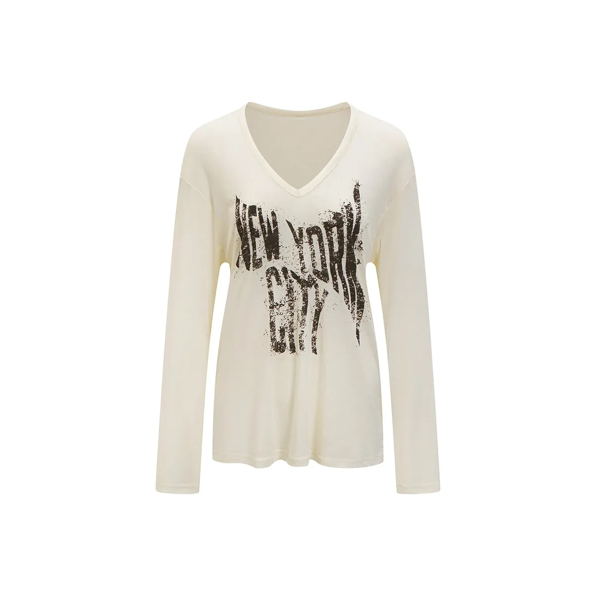 Ariseism Дизайн V-образный вырез COVER UP Длинный рукав Т-рубашка для женщин Осенний облегающий топ женский