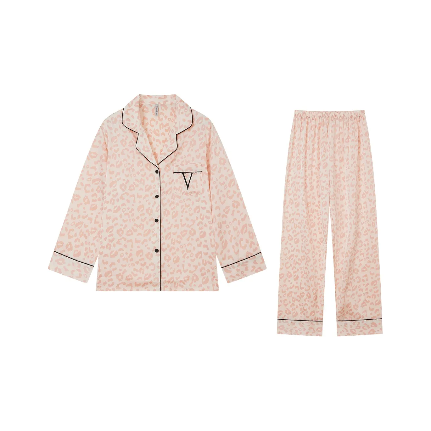 Kosrood Lazy Леопардовый принт Женские Пижамные комплекты