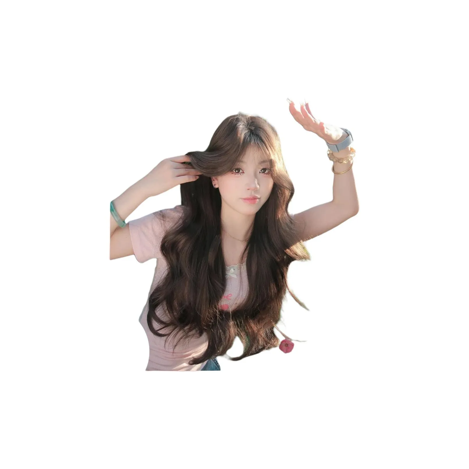 Перука Sweet Pillow House Боковая сторона Часть Большая волна Кудрявая Модная Анти-эйдж Элегантность Лолита Перука Полная Голова Комплект