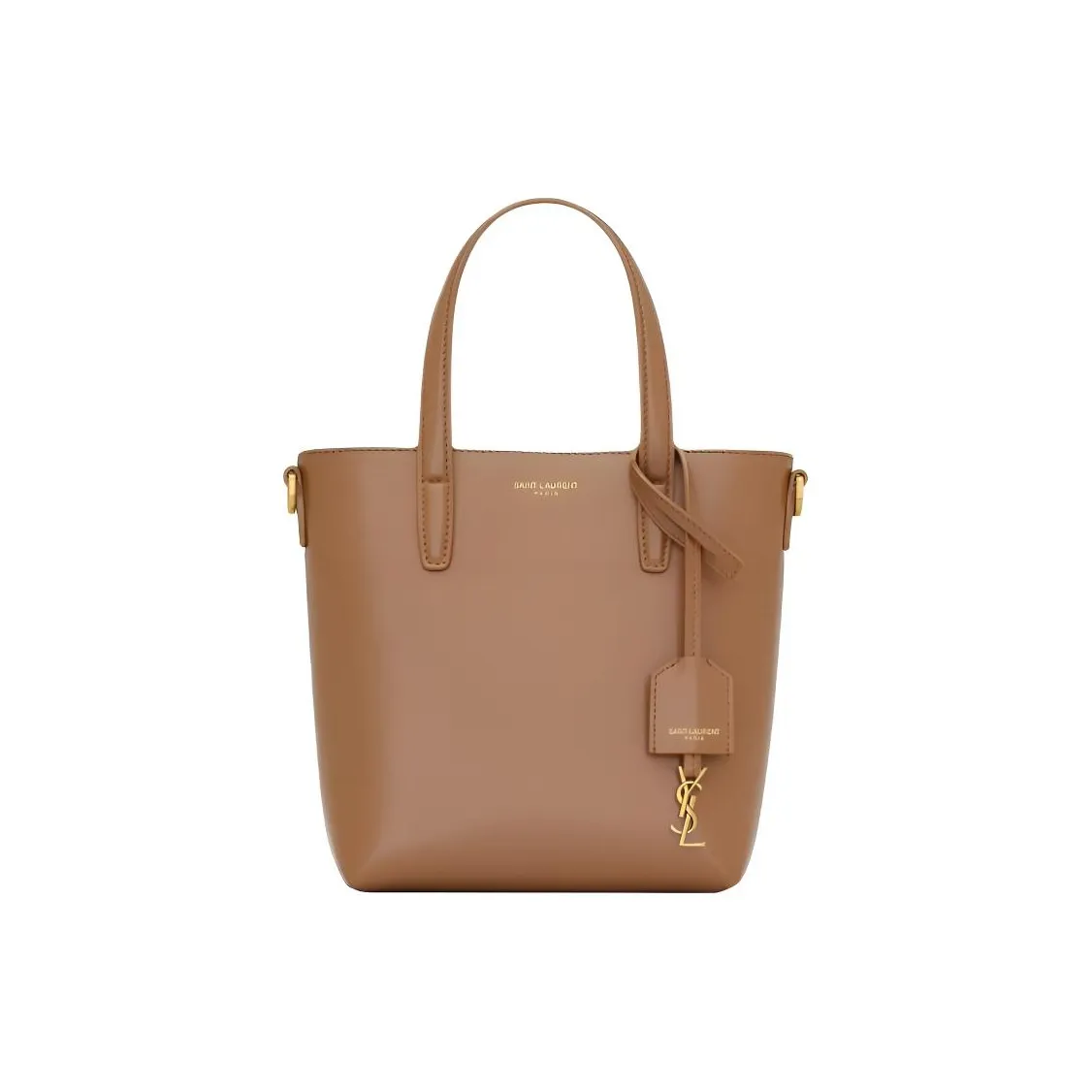 SAINT LAURENT Cow Leather Handbag Crossbody Bag Mini Women's Bright Brown