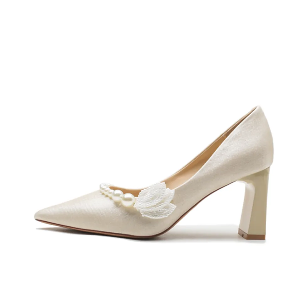 Lan Miao Грубый каблук Высокие каблуки Женские Шампанское