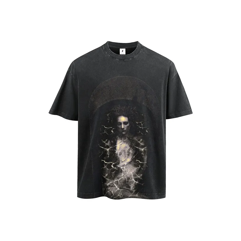 FOR FEAR THAT Промытый черный Унисекс Футболка