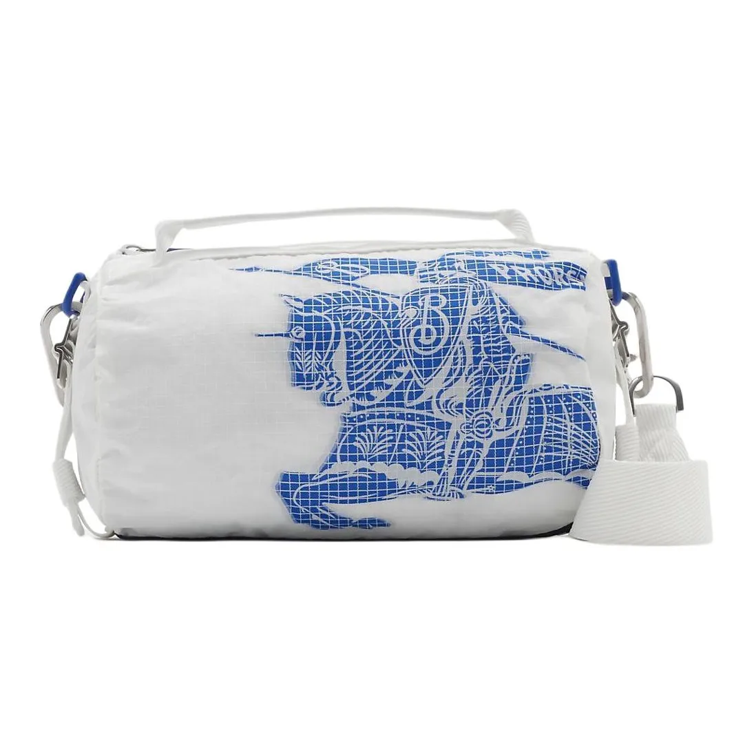 Burberry Extra Small Lightweight Ekd Duffle Bag White/Blue