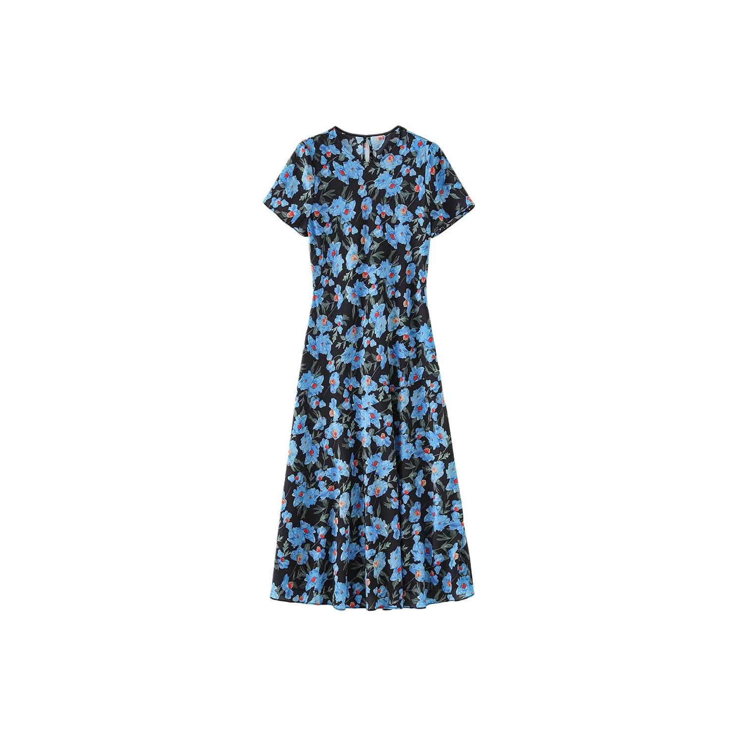 MH Темно-синий Женские Короткие Платья с Рукавами