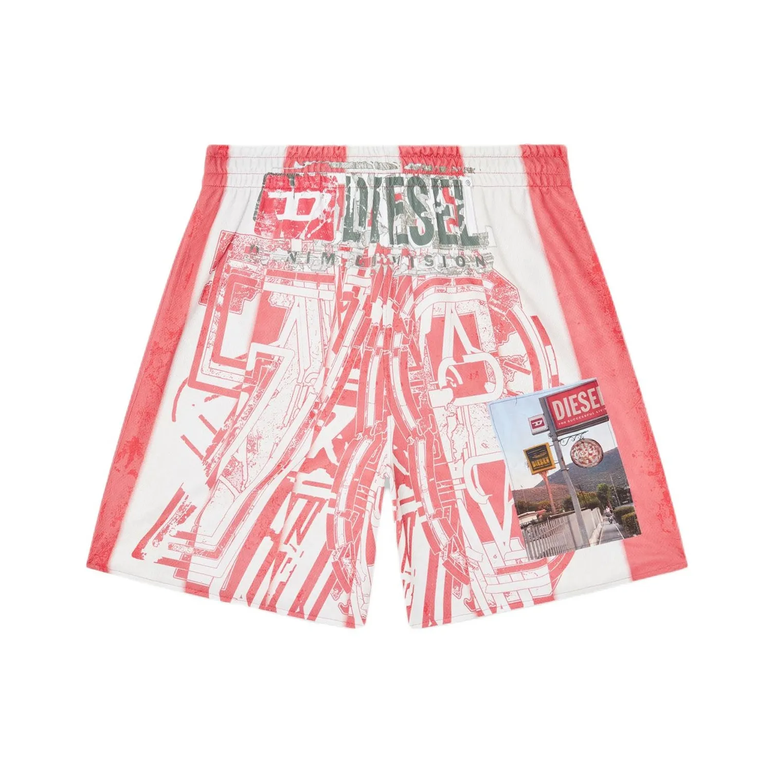 DIESEL Red Men's Casual Shorts DIESEL Красные Мужские Повседневные Шорты