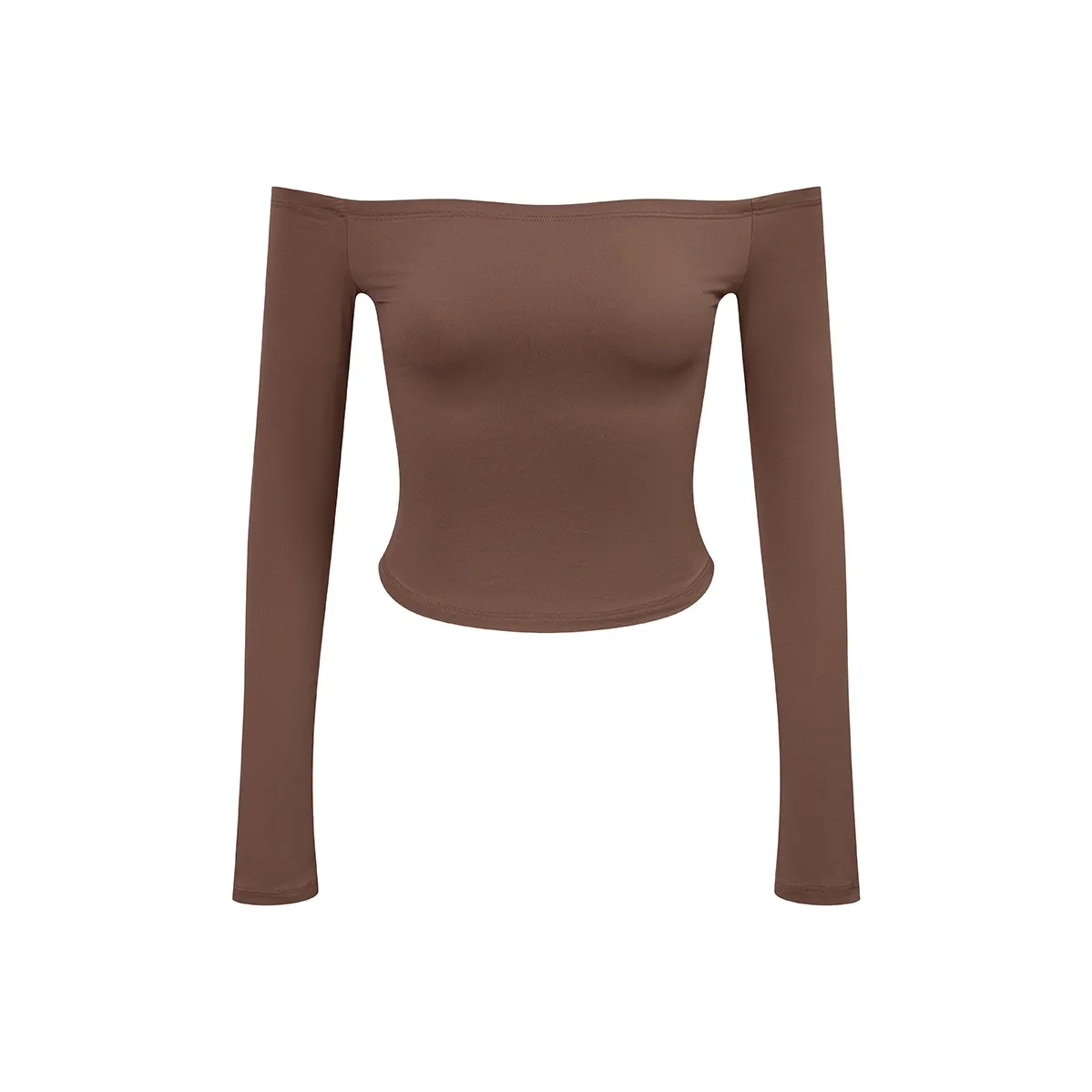 Ariseism Стандартный Stylish Off The Shoulder Длинный Рукав Т-Рубашка Для Женщин Осенний Slim Fit Топ Женский