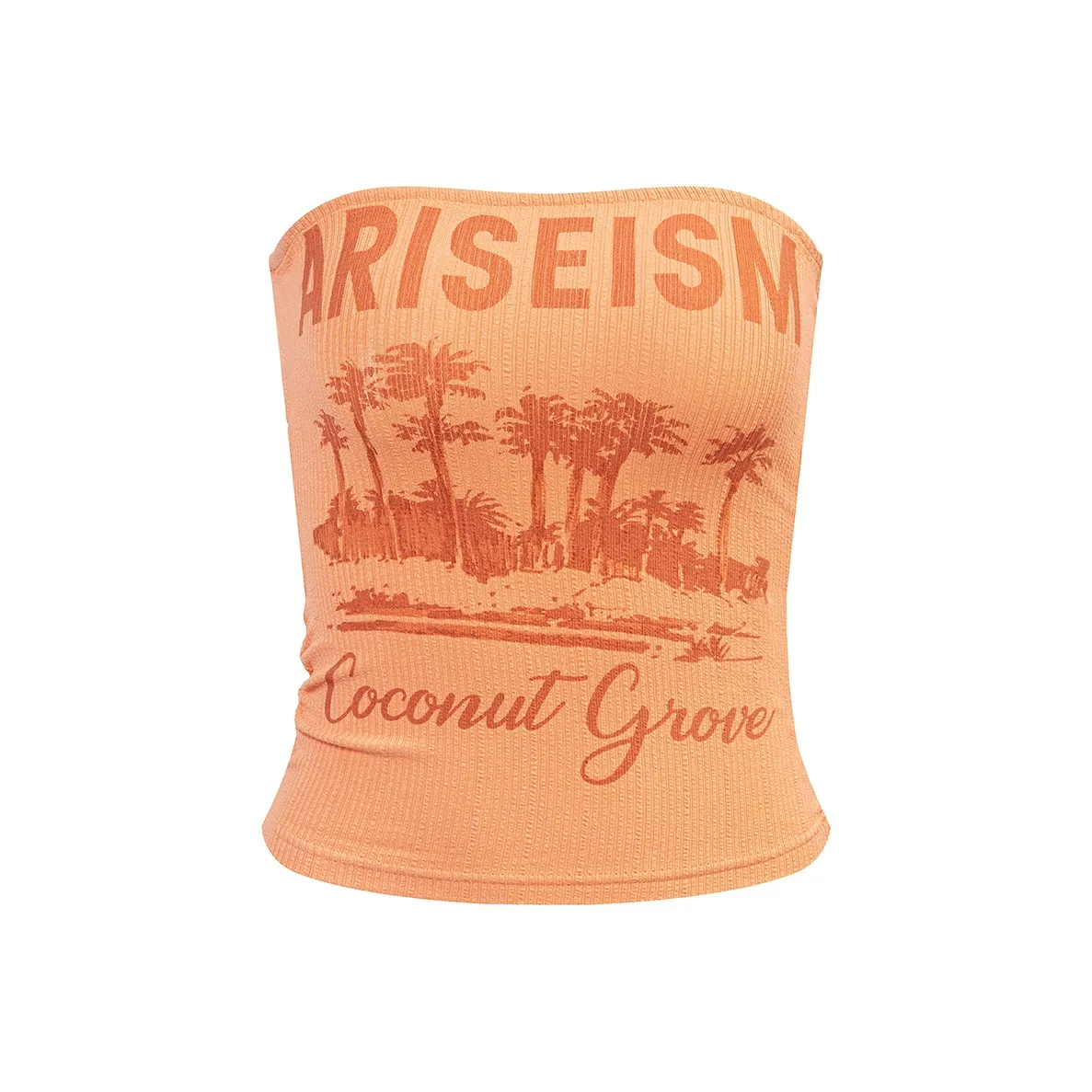 Ariseism Горячая девушка Принт Апельсин Без бретелей Топ Топ на бретелях Женские Лето Плотное прилегание Топ Женские