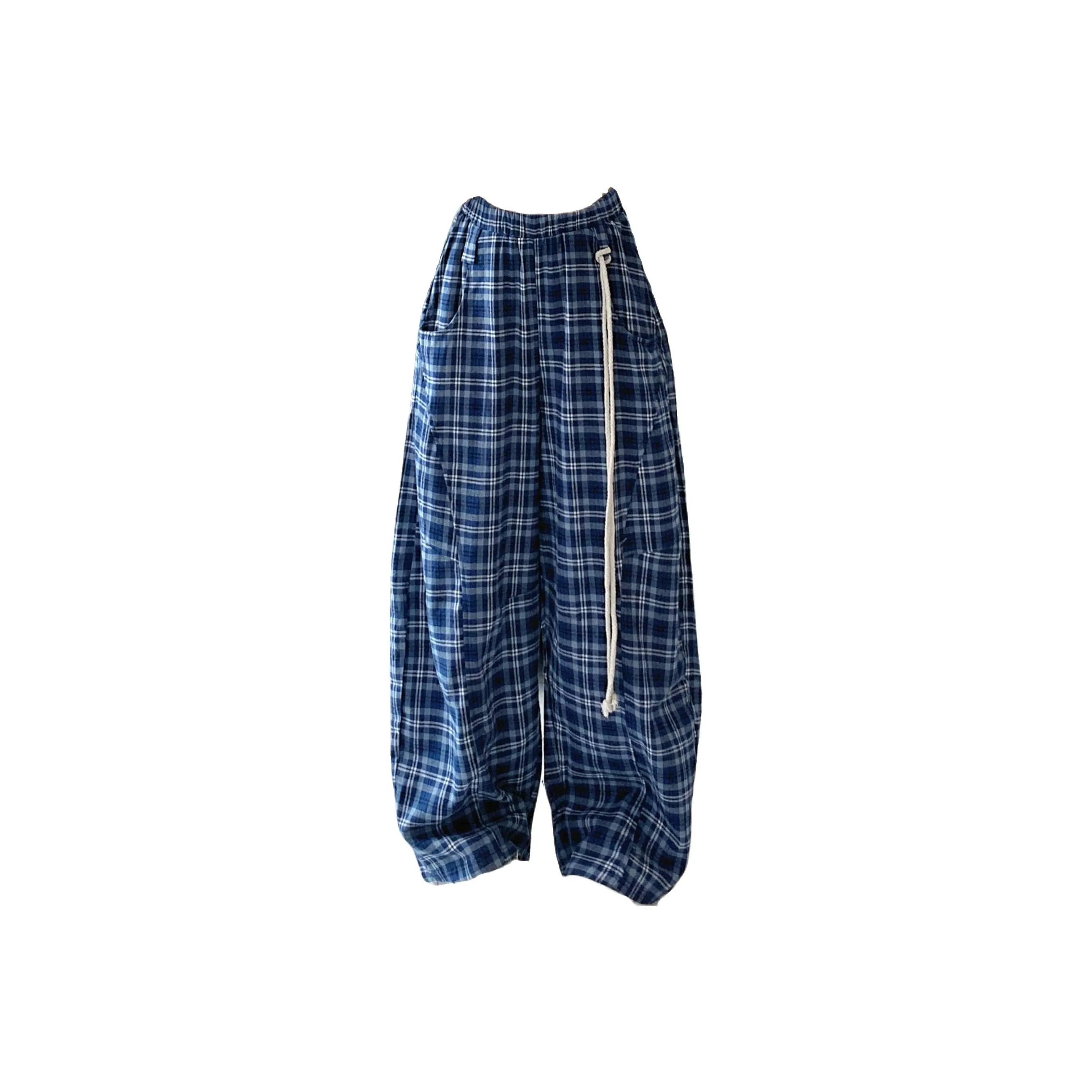 EMDPN Кружево Up Design Lazy Feel Loose Fit Draped Casual Pants Women's