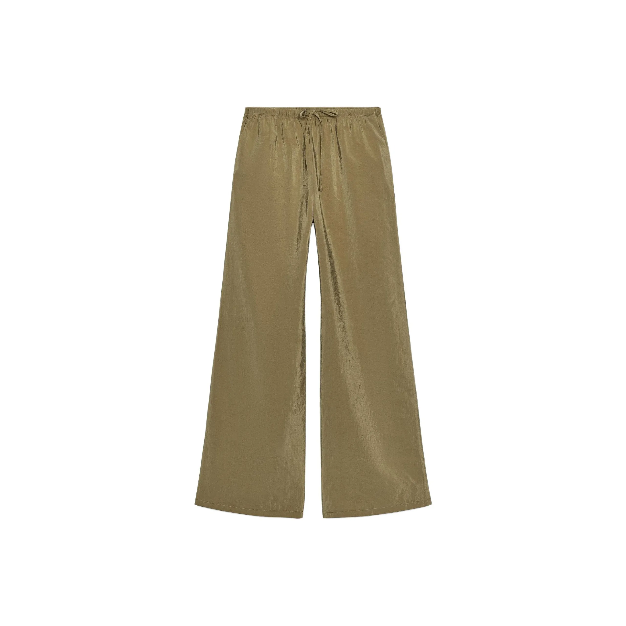 ZARA Темно-оливковый зеленый Женские Повседневные брюки