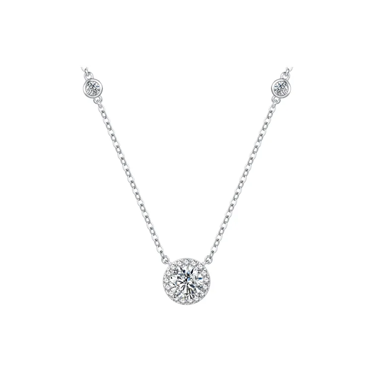FANCI S925 Silver Set With Gemstones Necklaces Women's White