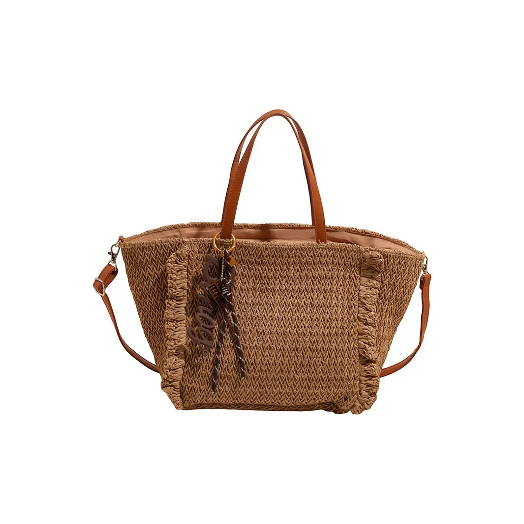 ALOENEY Плетеная соломенная сумка через плечо стандартная женская многоцветная