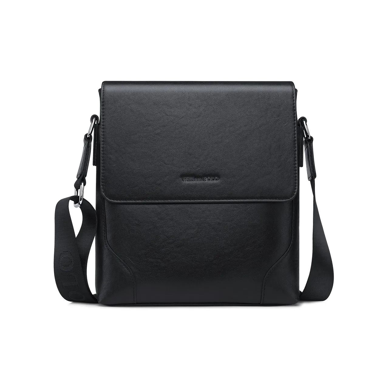 WilliamPOLO Сумка через плечо из коровьей кожи стандартная мужская черная