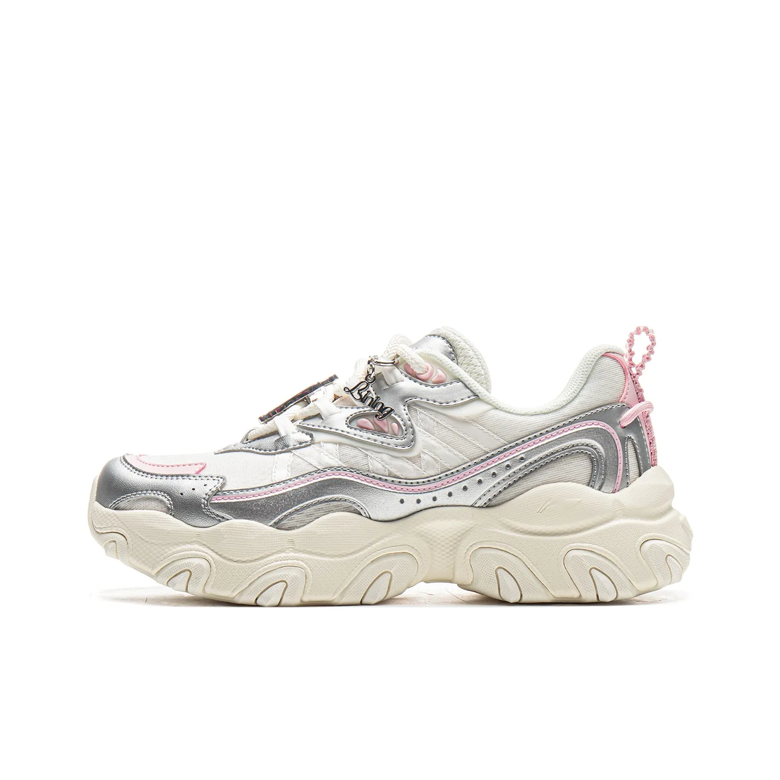 Disney x LiNing Cat Paw Lite3 противоскользящий устойчивый к истиранию легкий низкий топ кэжуал белый серебряный