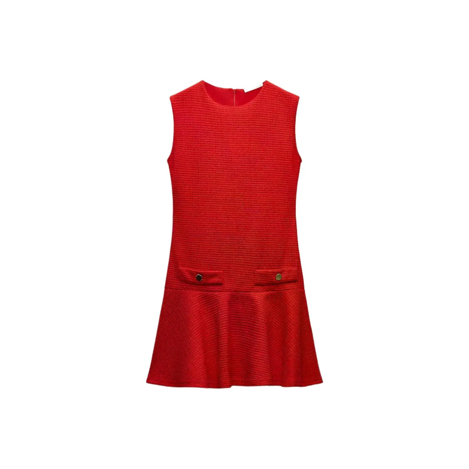 ZARA Красный Женские Платья без рукавов