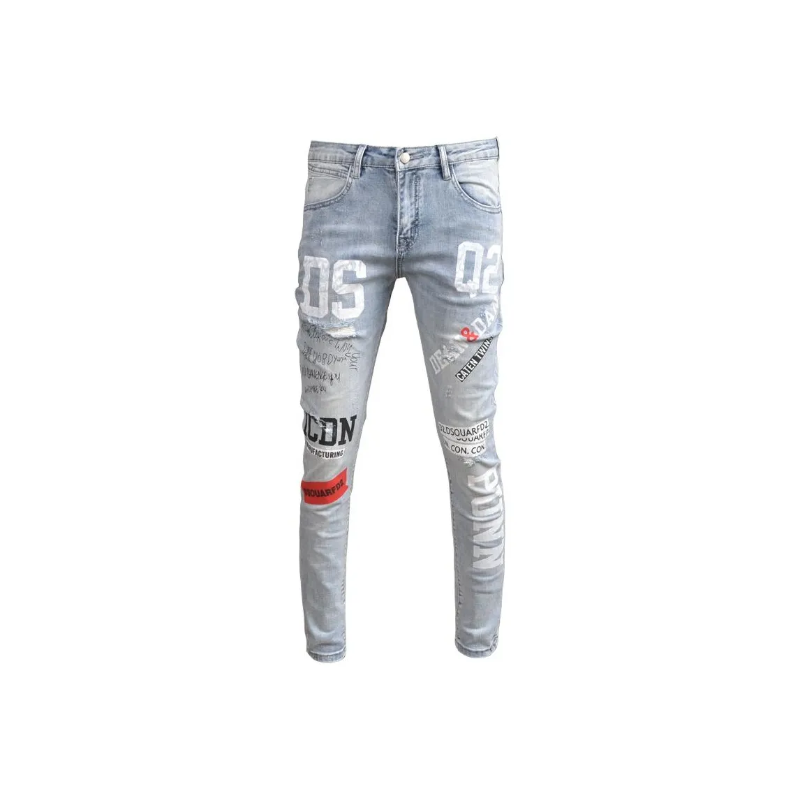 OGQG Light Blue Men's Jeans OGQG Светло-голубые мужские джинсы
