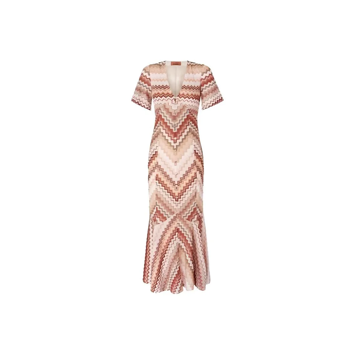 MISSONI Serrated Zig Zag Pattern Long Flared Dress