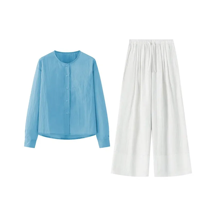 MARIE·COCO Синий топ + Повседневные брюки Женские Повседневные костюмы