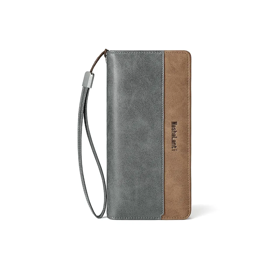 MashaLanti Микрофибра Кошелек Мужской Кофейный и Серый