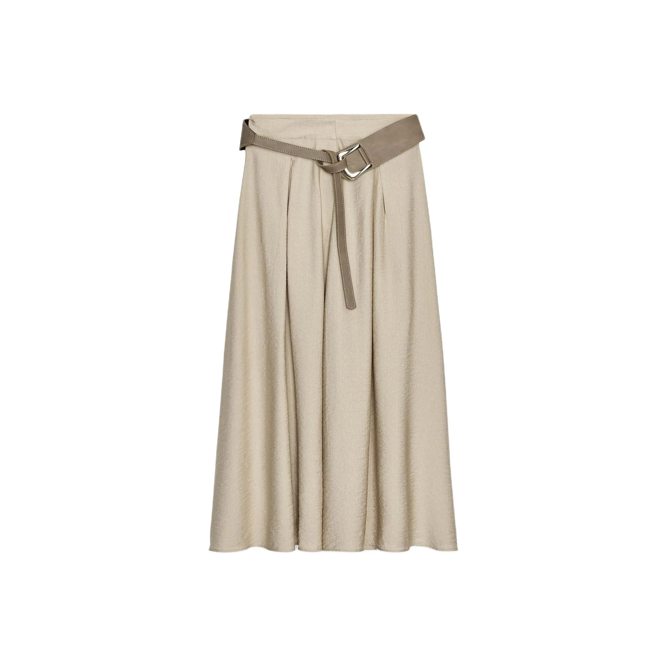 ZARA Светло-бежевый Женские Повседневные Длинные Юбки