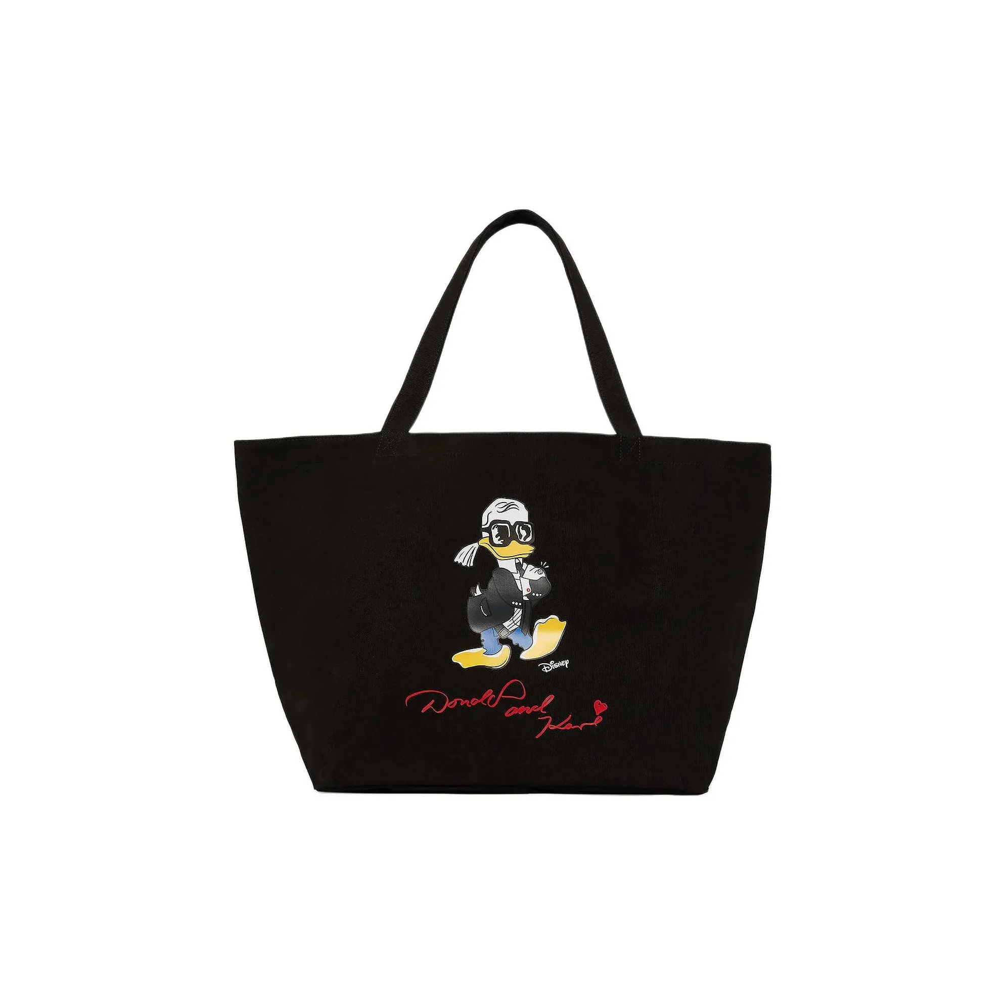 KARL LAGERFELD Disney Disney Коллаборация Хлопок Сумка-тоут Сумка для покупок Сумка Сумка через плечо Большая Женская Черная