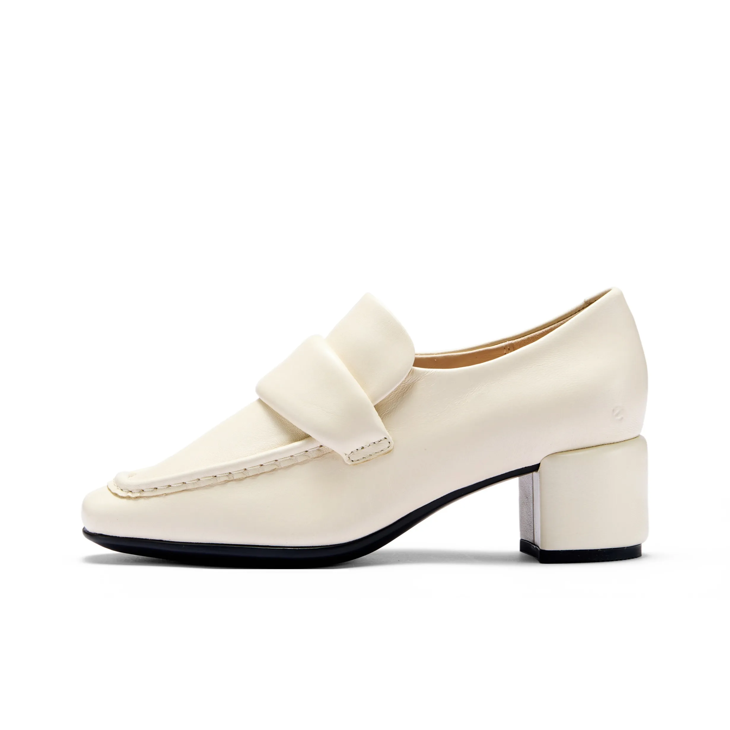 Ecco 35 Квадратный носок Лоферы с формованным верхом Женские Ледяной Белый 291903