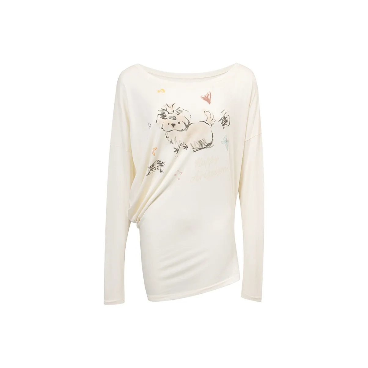 Ariseism Off Плечо Легкий COVER UP Длинный рукав Т-рубашка для женских осенний свободный крой топ для женских