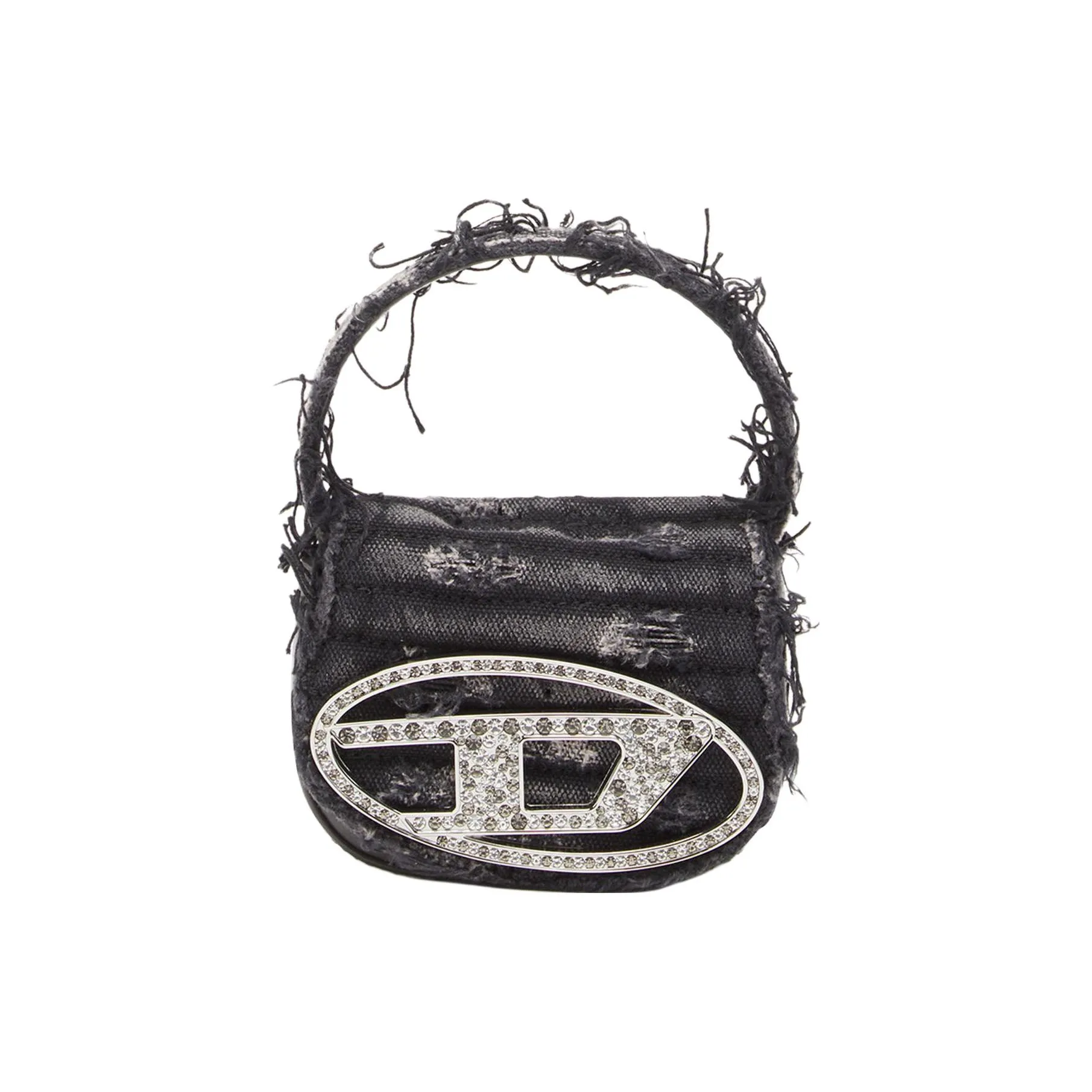 DIESEL Cow Leather With Fabric 1DR Bag, Crossbody Handbag, Shoulder Bag Mini Women's Black