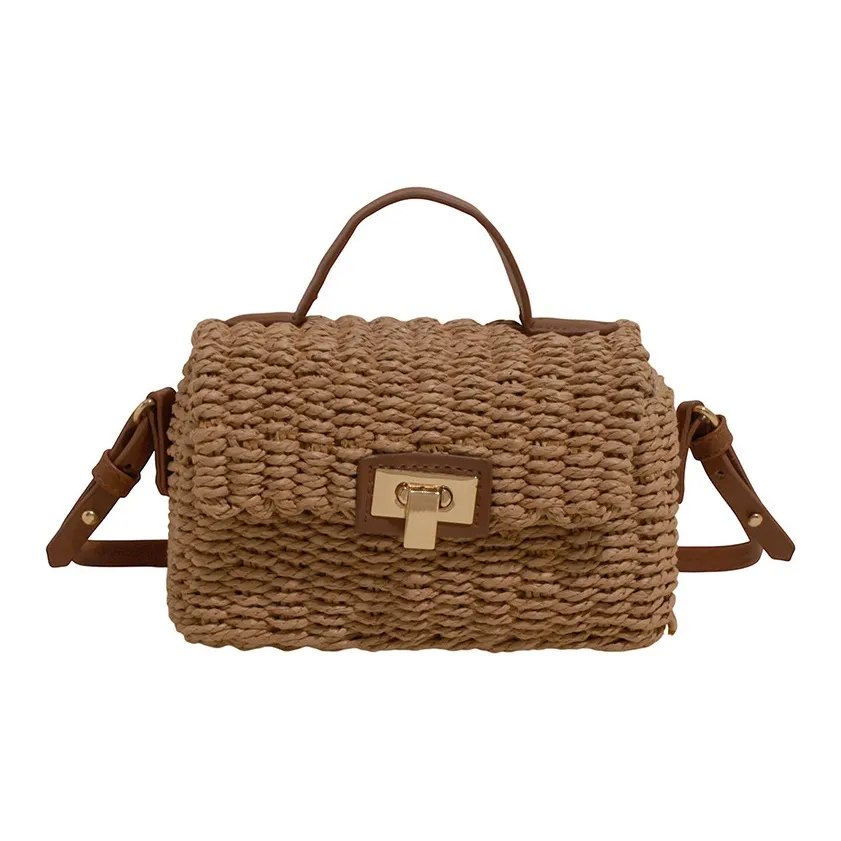 ALOENEY Соломенная плетеная сумка стандартная женская многоцветная