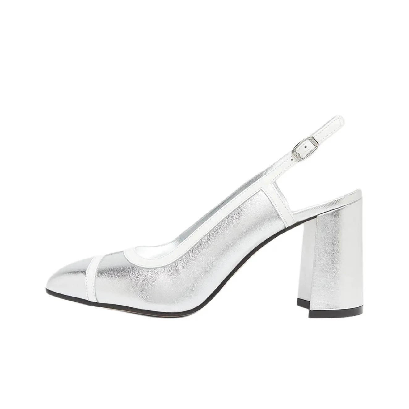 Carel Alizee Chunky Heel High Heels 8.5cm Women's Silver
