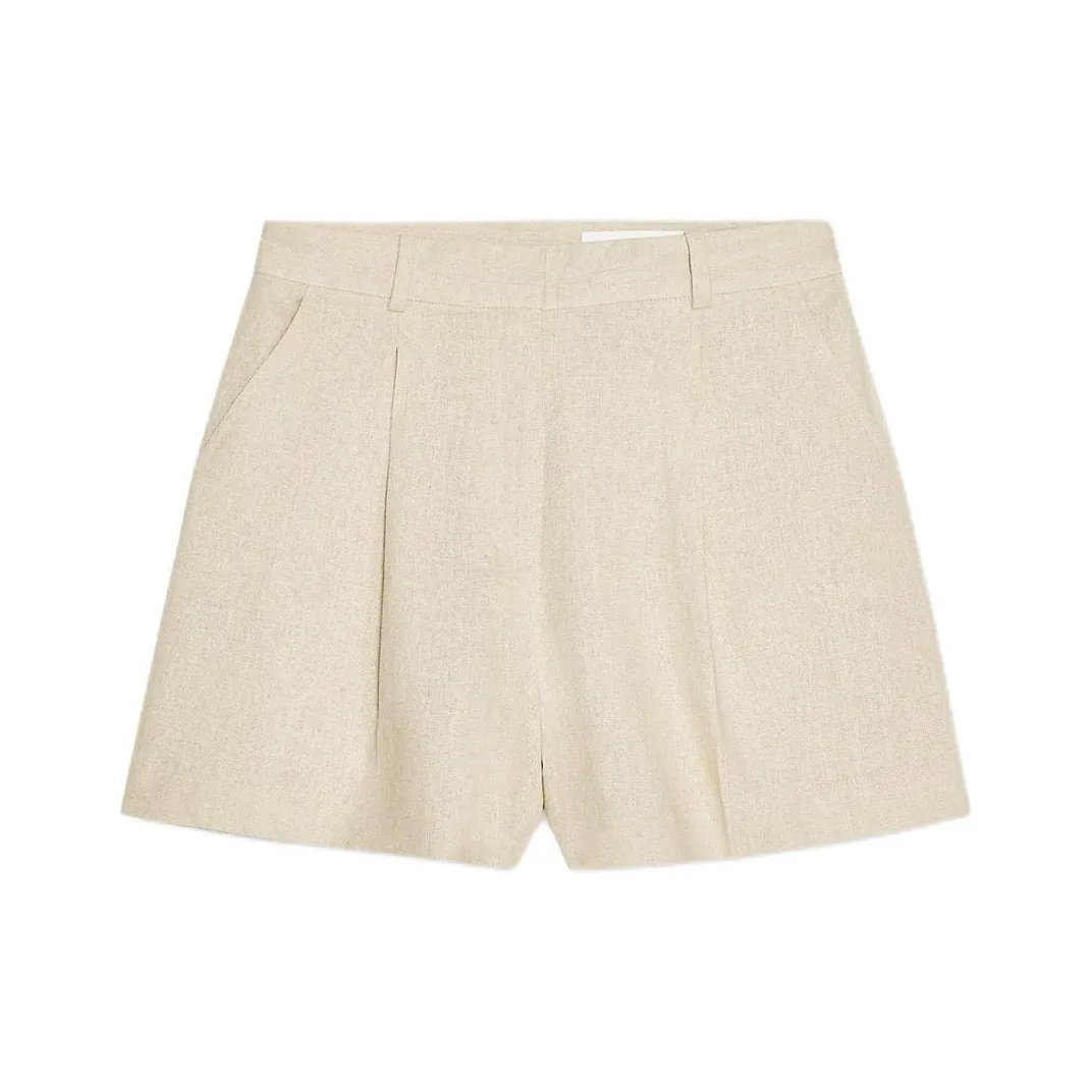 ZARA Светло-бежевый Женские Повседневные шорты