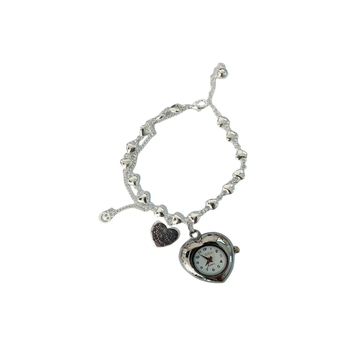 LANDU Кварцевый механизм ремешок из серебра 925 пробы женские часы белый циферблат