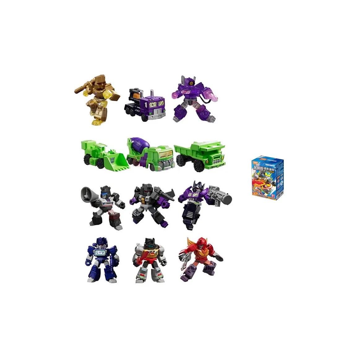Bloks Transformers Starlight Edition Третья волна MIGHTY Пав Up Blind Box Single Mystery Box Целая коробка 12 шт