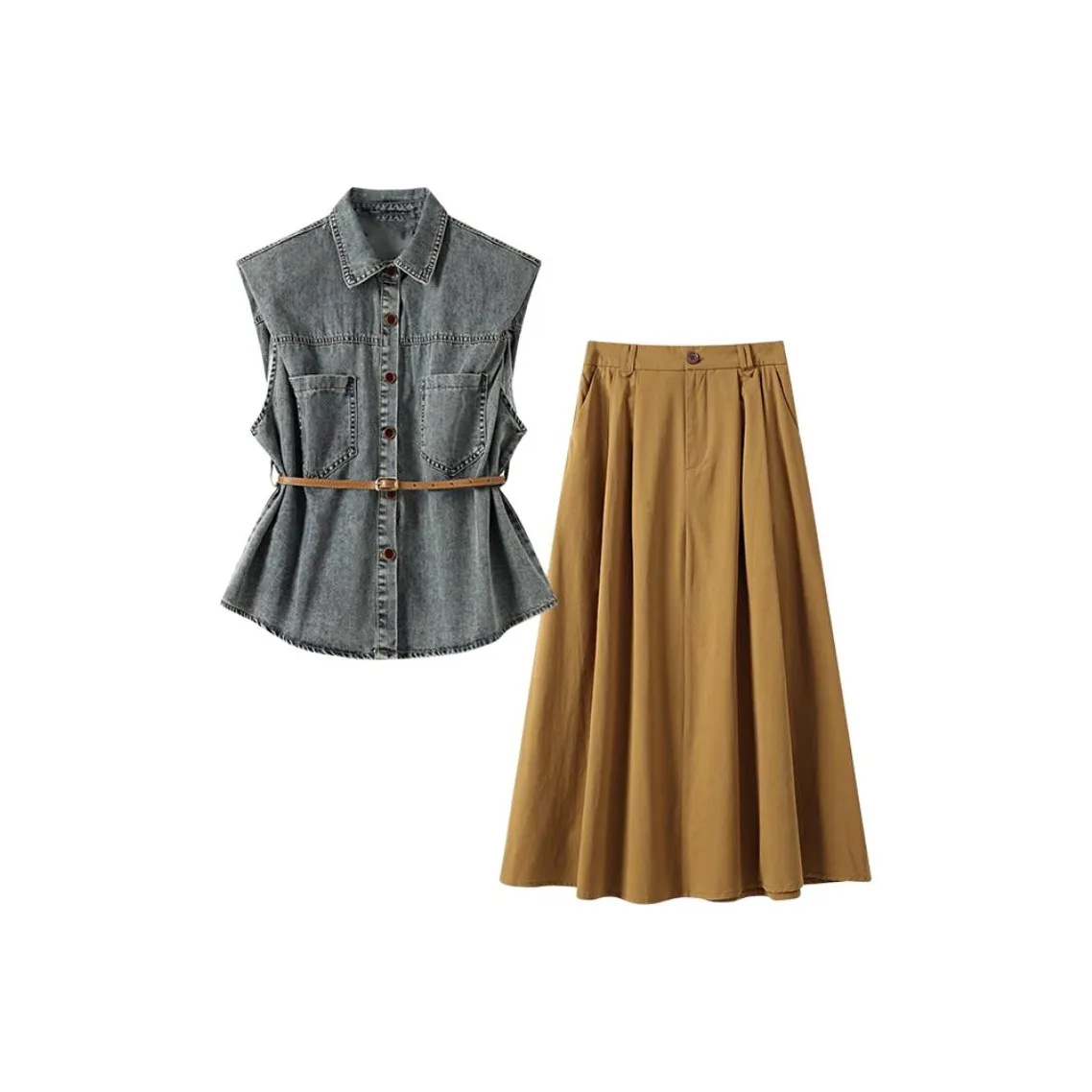 ABBY GODDESS Коричневый Женские Комплекты с юбкой