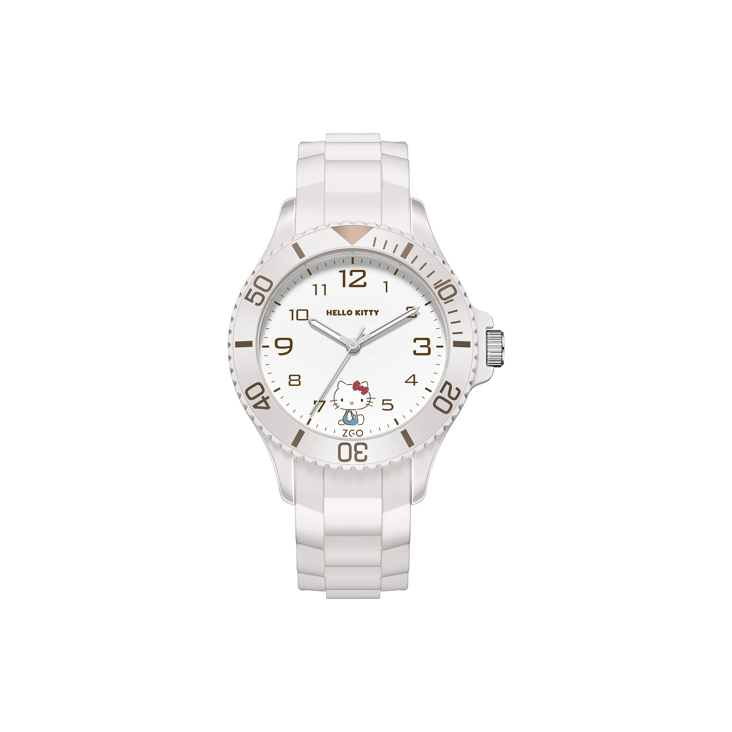 Hello Kitty Кварцевый механизм Женские часы Белый циферблат