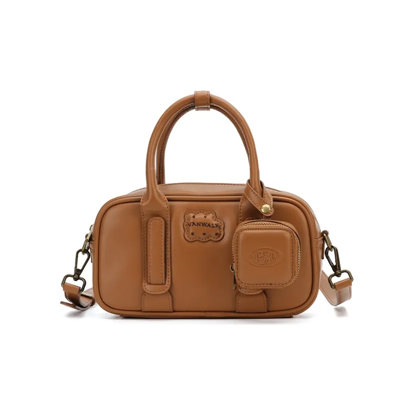 VANWALK PU Boston Bag, Bowling Bag, Handbag, Shoulder Bag, Crossbody Bag Regular Women's