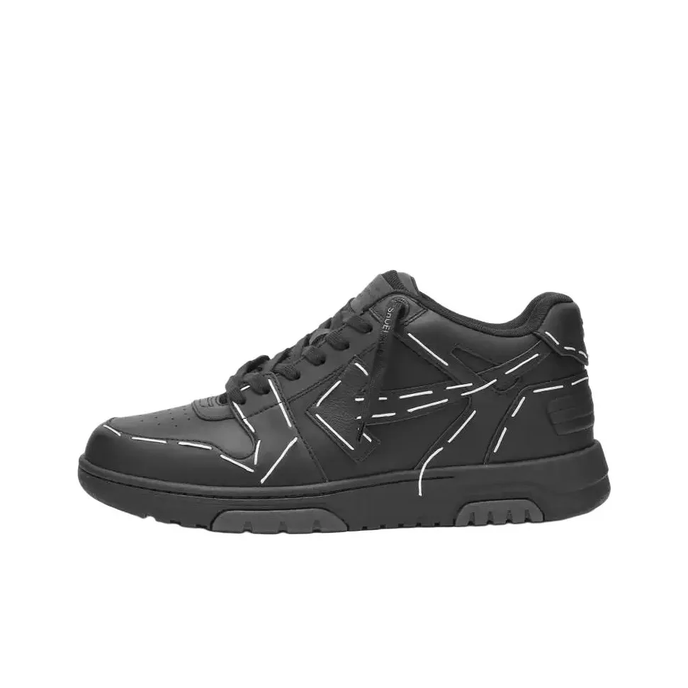 OFF WHITE Out Of Office Ooo Low Tops Sartorial Stitching Black Black