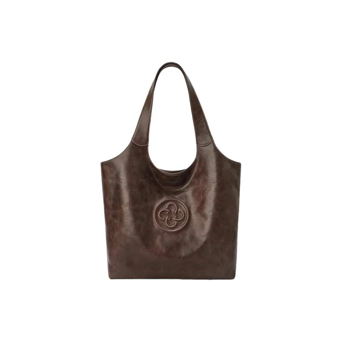 CASSILE Растительное дубление крупнозернистая текстура кожа сумка через плечо большая женская шоколадно-коричневый