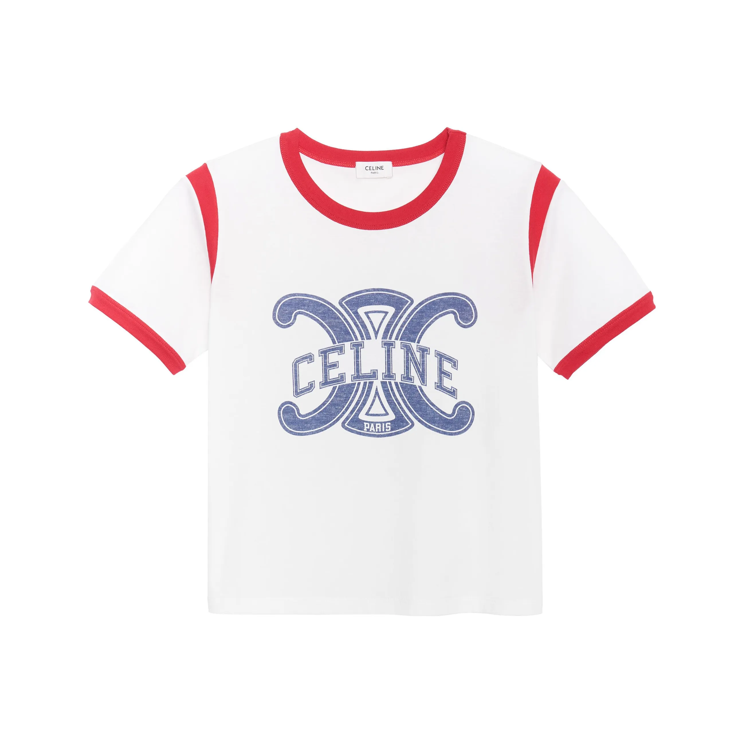CELINE FW22 Women's Cotton Jersey Triomphe T-Shirt White