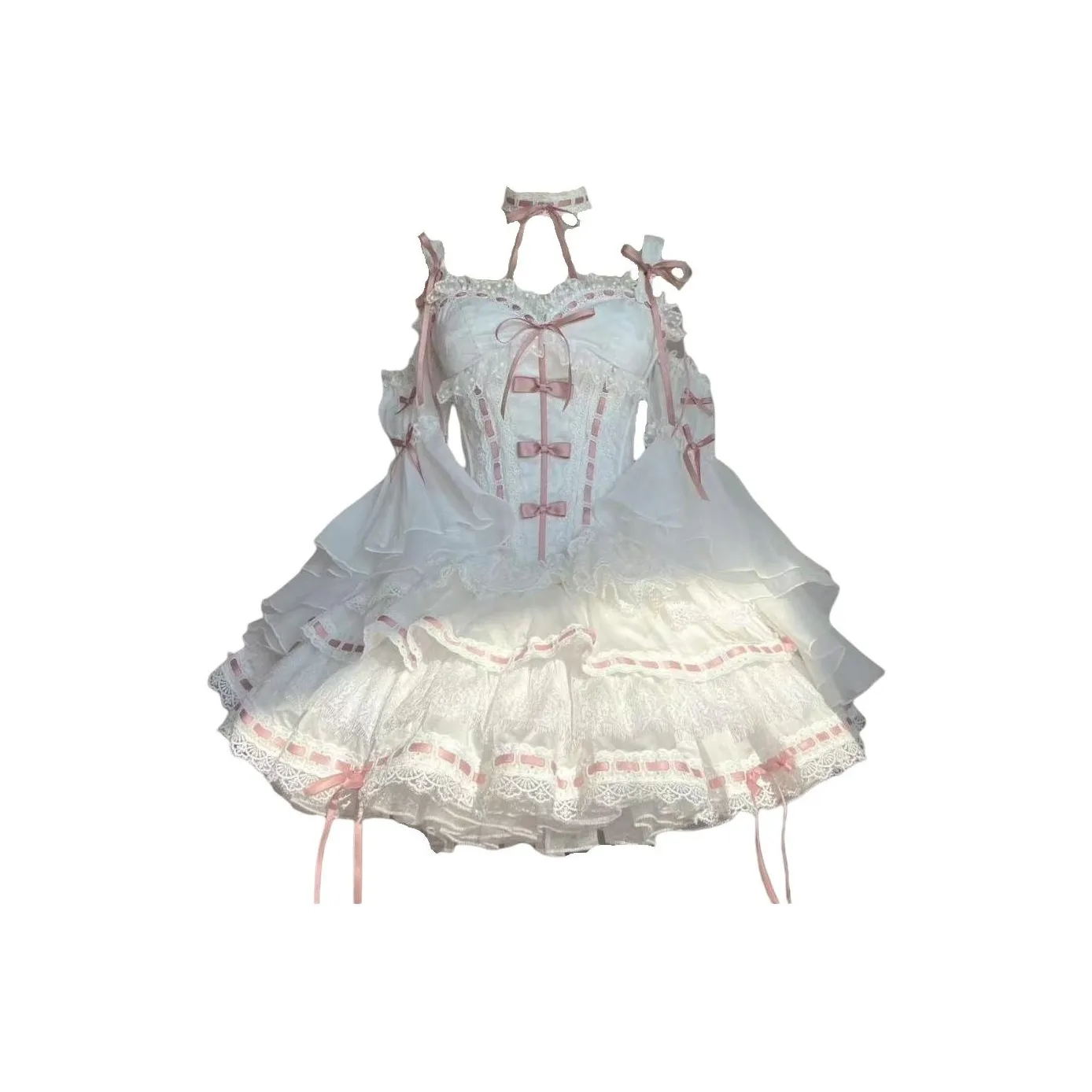 WLEQK Комплект из двух предметов с узором "елочка" Женская Лолита Платье