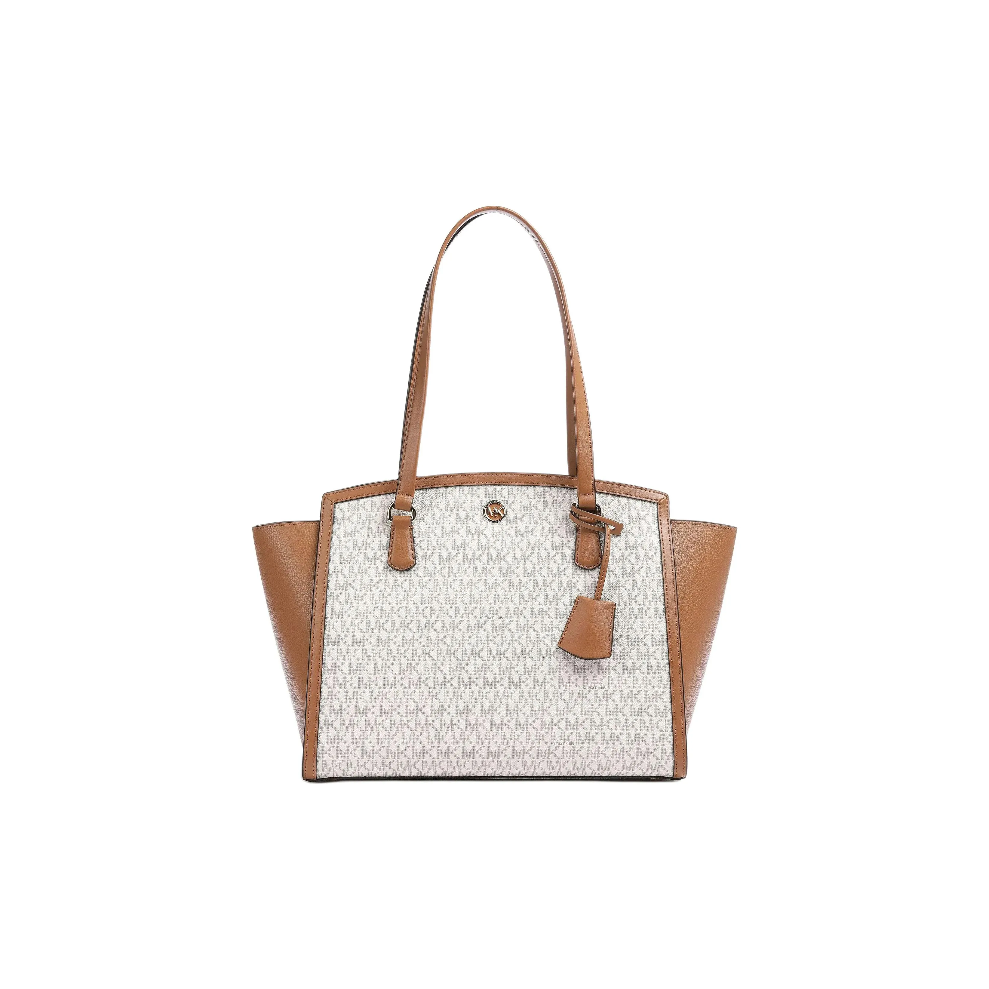 MICHAEL KORS Polyurethane PU Tote Bag, Shopping Bag, Shoulder Bag, Handbag Tubas Women's White