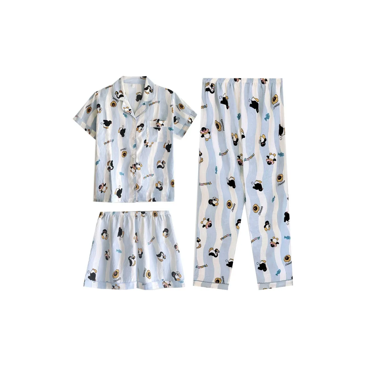 OXO OVERLOAD Повседневный COOLING SHORT с рукавами Шорты Lazy Удобный Верхняя одежда Ready Свободный крой Лето Комплект Pajama Женские